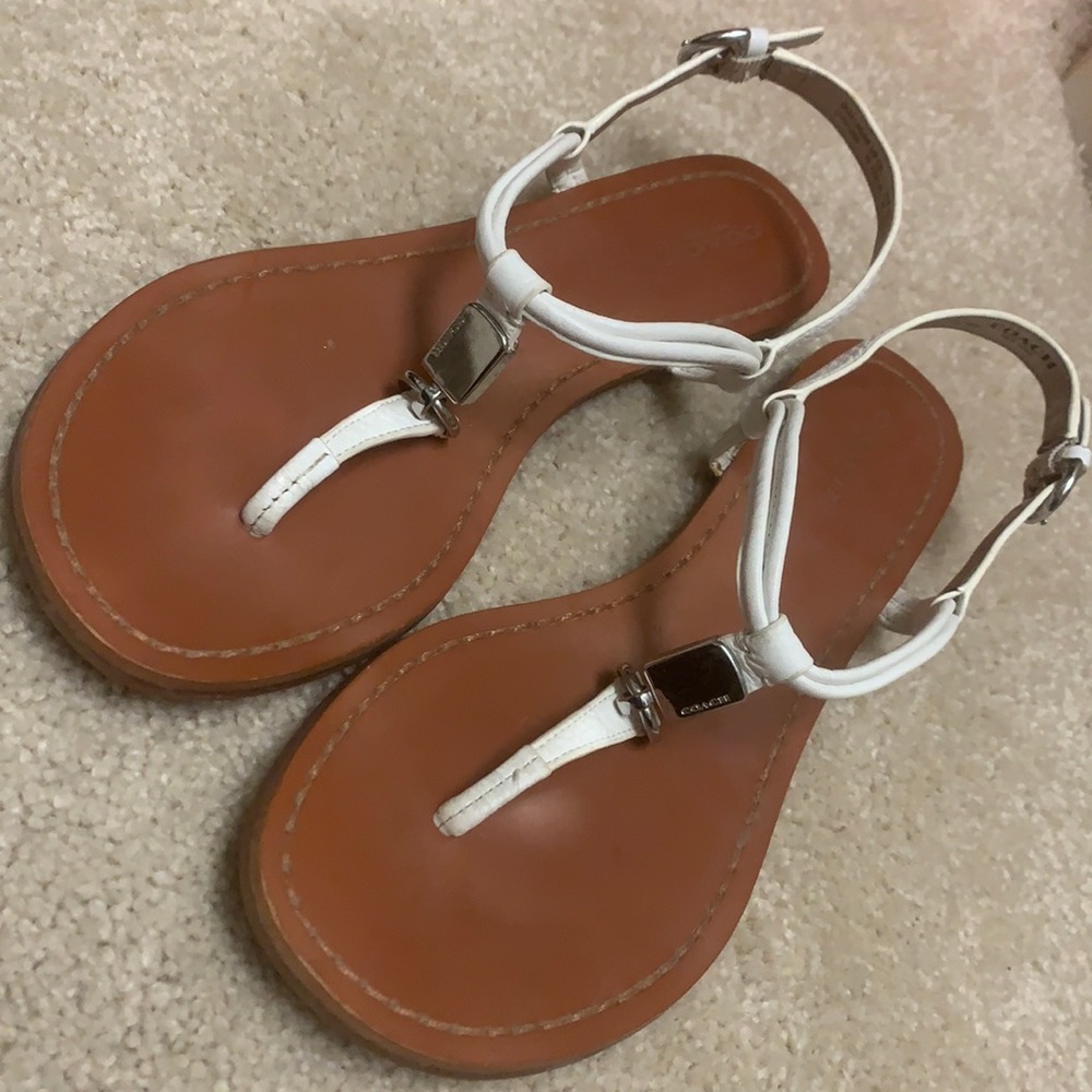 Coach white sandals size 7